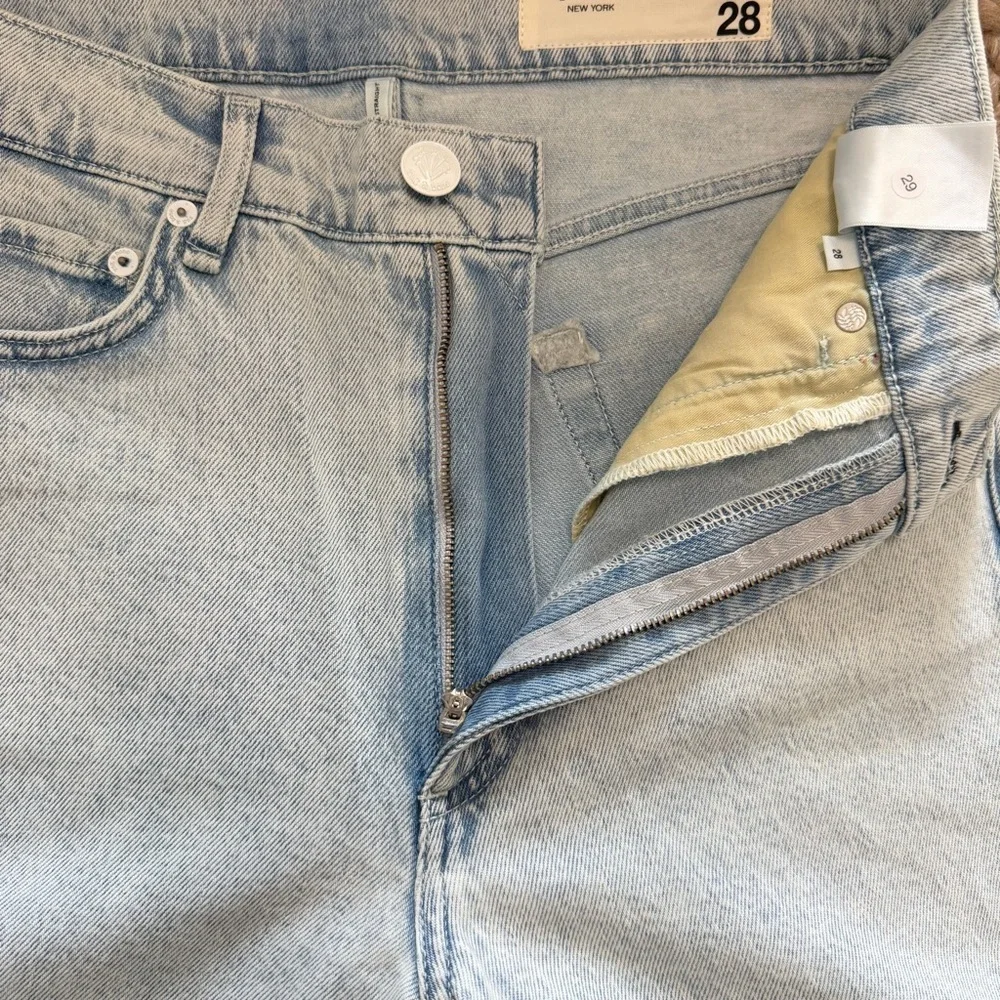 NWOT rag & bone Harlow Midrise Straight Jeans - raw hem light Raquel wash 28